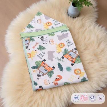 Imagem de Toalha De Banho Para Bebe Estampada Com Capuz Menino Menina - Maria's 