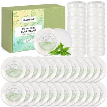 Imagem de RAQEHO 120 mini sabonete em barra a granel - Sabonete de viagem embrulhado individualmente para banho corporal barras de sabão suaves para homens e mulheres artigos de higiene pessoal tamanho viagem