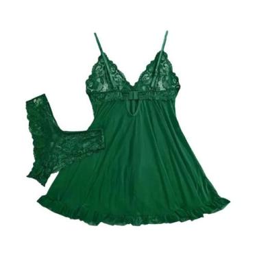 Imagem de Conjunto De Camisola E Saia Aberta De Tule Transparente Ultra Sexy Com