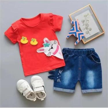 Imagem de Conjunto Bebê Manga Curta com Estampa de Melancia (1-4 anos) - 2 Peças