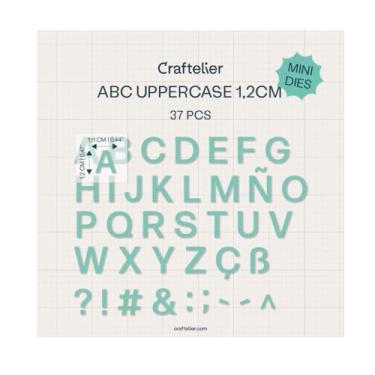 Imagem de Craftelier - Mini matrizes maiúsculas A-Z | Modelos recortados | Compatível com os principais recortes de artesanato e scrapbooking | Papel, cartolina ou espuma | 1,2 cm (0,5")
