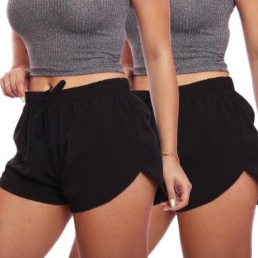 Imagem de Kit 2 Shorts Curto Feminino Tactel Praia Piscina Academia Corrida - Ad