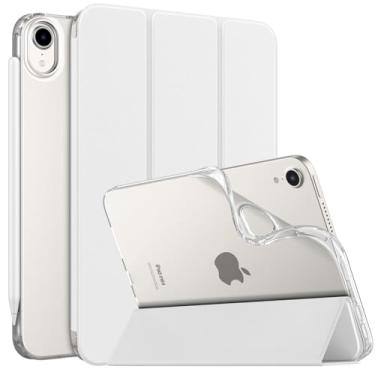 Imagem de Moko Capa para iPad Mini 7 (A17 Pro) 2024, iPad Mini 6ª geração 2021 (8,3 polegadas), iPad Mini 6, capa traseira fosca translúcida de TPU macio para iPad Mini 7th, branca