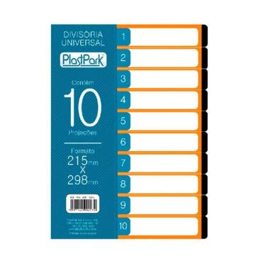 Imagem de Divisória Fichário 10 Divisões A4 Preta Plastpark