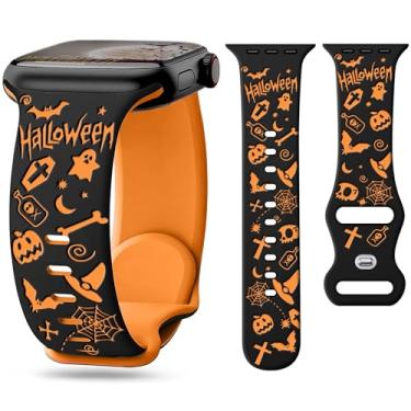 Imagem de G-ficu Pulseiras de silicone para Apple Watch séries 10 9 8 7 SE 6 5 4 mm 49 42 mm (S3) 38 mm para Apple Watch séries 10 9 8 7 SE 6 5 4 e 3 de 46 mm, 44 mm, 49 e 42 mm (S3) Ultra, para mulheres e