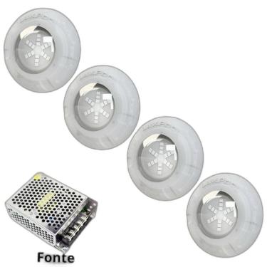 Imagem de Kit Iluminação Azul Piscina 32M 4 Leds Com Fonte Luxpool