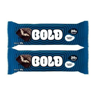 Imagem de Kit 2 Barra de Proteína Bold Tube Sabor Cookies Black com 20g de Prote