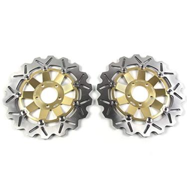 Imagem de Discos de freio dianteiro Arashi Rotores para Kawasaki ZEPHYR 750 1991-1999, ZR7 1999-2003, GPZ900R 1990-2003, GTR1000 1994-2006, Z1000 2003-2006, motocicleta dourada Peças de Acessórios