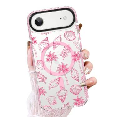 Imagem de ZIYE Capa transparente para telefone 7474 Air compatível com Magsafe, design de concha do mar rosa à prova de choque macio TPU bumper rígido PC protetor para mulheres meninas capa magnética