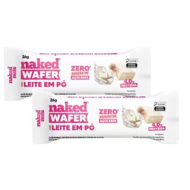 Imagem de Kit 2 Naked Bites Wafer com Whey Protein Sabor Chocolate Branco 26g - 