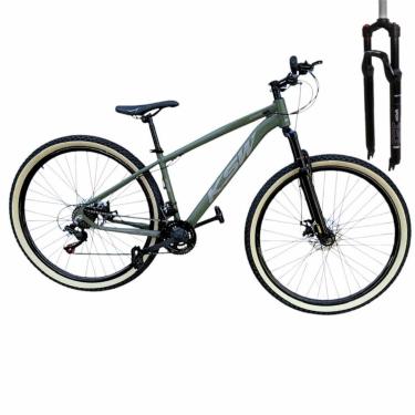 Imagem de Bicicleta Ksw Aro 29  Trava no Ombro 24 Velocidades Pneus Faixa Amarelo-Unissex