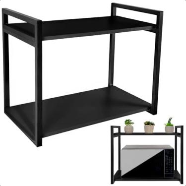 Imagem de Prateleira para Micro-ondas Suporte Nicho para Cozinha Spen (Preto/Preto)