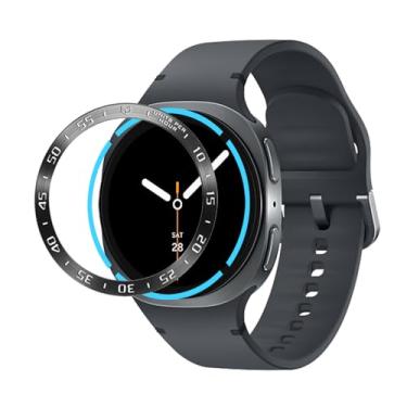 Imagem de Methray Compatível com Samsung Galaxy Watch 8 40 mm anel de bisel antiarranhões capa de proteção adesiva de aço inoxidável - preto