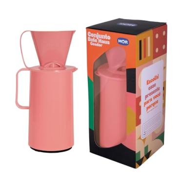 Imagem de Conjunto Bule Haus Garrafa Térmica 500ml + Coador Café Chá Presente Rosa