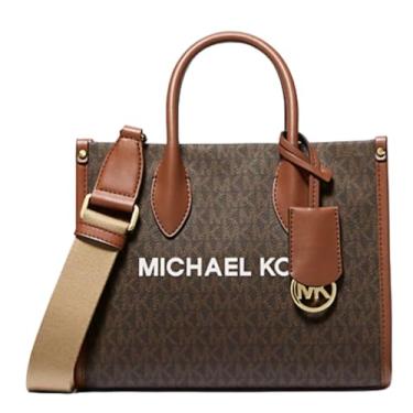 Imagem de Michael Michael Kors Bolsa tiracolo Mirella pequena de couro granulado, Marrom, Small