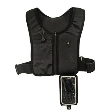 Imagem de Dynwave Colete de corrida, mochila de hidratação com suporte para celular e bolso para garrafa, mochila vestível, 15,1 x 12,6 polegadas, leve e respirável