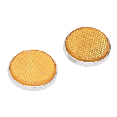 Imagem de RiToEasysports Refletor de Garfo Dianteiro de Motocicleta, Tampa Reflexiva Redonda para C70 CB100 CB175 Super Sport, Refletores âmbar de 2pcs, Instalação Fácil Com Parafuso M6, Visibilidade