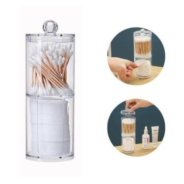 Imagem de Porta Disco De Algodão E Cotonetes Pote Organizador Multiuso - Top Rio