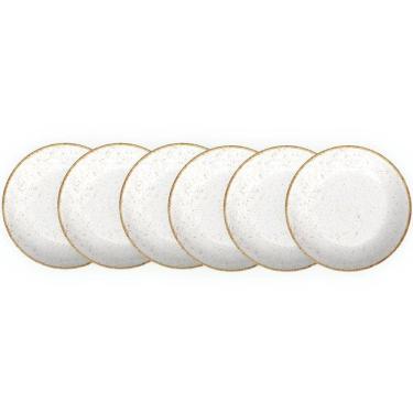 Imagem de Kit Prato Fundo Porcelana Marrom Rústico 6 Peças Tramontina