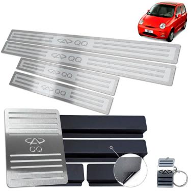 Imagem de Descanso + Soleira Chery QQ 2011 a 2014 Prata Alto Relevo