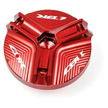 Imagem de Compatível com CBR 1000RR 1000 RR 2005-2018 Tampa de enchimento de óleo de motocicleta cilindro mestre tampa de reservatório de fluido de freio meia CBR1000RR (1 plugue vermelho)