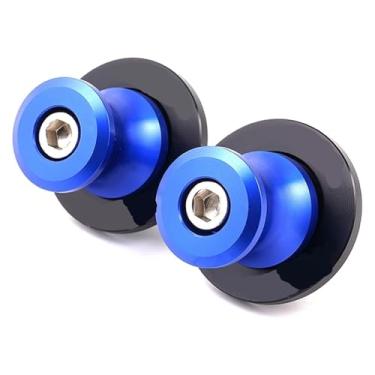 Imagem de BYYINGSUS Carretéis de braço oscilante de motocicleta suportes traseiros deslizantes de parafuso CNC compatível com Ninja ZX6R ZX636 250SL 250 300 400 650 1000SX M8/M10 (8 mm-azul)