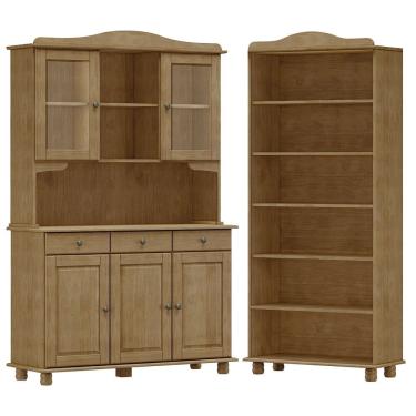 Imagem de Cristaleira 5 Portas Estante Livreiro Madeira Maciça Freijo Milani Store