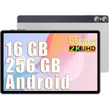 Imagem de Tablet 2024 11 polegadas Android 13 tela 2K tablet Octa-Core 2.0 GHz, 16GB RAM 256GB ROM + TF 1TB /2000 * 1200 Pixel/8MP 20MP + 2MP Macro/10000 mAh/5G WiFi capa de metal prata