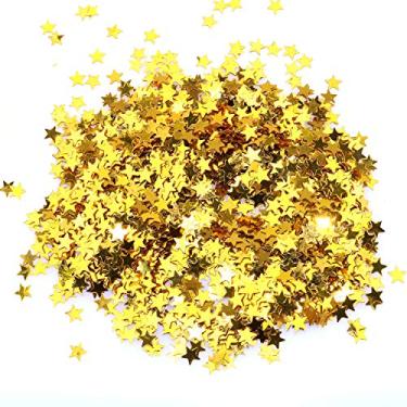Imagem de Tegg Star Confetti 30 gramas 6 mm Ouro e Prata Estrelas Lantejoulas Metálico Confetes Sprinkles para Decoração de Mesa de aniversário de casamento