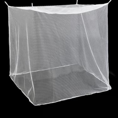Imagem de Mindsoft Rede mosquiteira de 4 cantos para mosquiteiros para camas, rede de dossel de cama, cortinas retangulares para cama de acampamento, casa, dormitório de viagem ao ar livre (sem abertura, branco