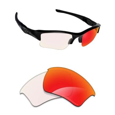Imagem de Alphax Lentes de reposição polarizadas para óculos de sol Oakley Flak Jacket XLJ OO9009 - Opções, Adapt vermelho fotocromático espelhado