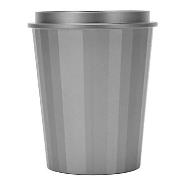Imagem de Copo dosador de 58 mm para evitar vara de liga de alumínio multiuso alimentador de café em pó receptor moderno máquina de café em pó para máquina de café (cinza prata)