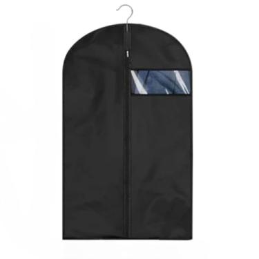Imagem de Capa para Terno, Kit Capa Protetora Terno e Vestido com Zíper e Visor Ecológico Anti-Poeira e Mofo(Preto 90x60,2)