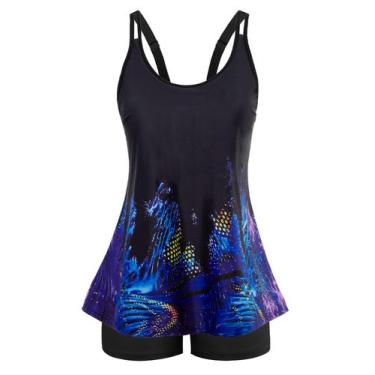 Imagem de Ternos de banho Tankini femininos Arolina, cobertura total, 16 W, roxo