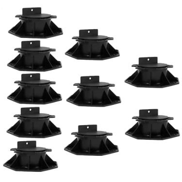 Imagem de 10 Pedestais de suporte de deck de plástico base de elevação de deck altura ajustável base de elevação de piso suporte de piso resistente conjunto de rolamentos de elevação para madeira WPC alumínio