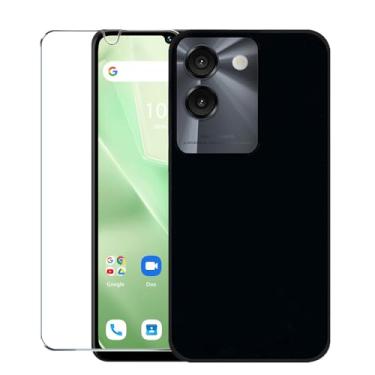 Imagem de Covthch Capa para celular FOXXD MIRO A67 com protetor de tela, FOXXD MIRO S67 && FOXXD C67 17.1 cm, capa protetora preta flexível ultra fina de borracha de silicone TPU à prova de choque antiqueda