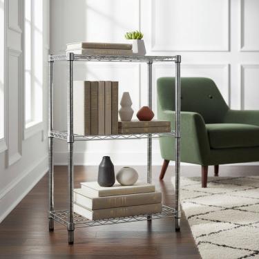 Imagem de Estante De Aco Cromado 3 Prateleiras 90x60x35cm 150kg