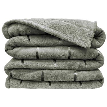 Imagem de Cobertor Manta Himaláia Queen Ultrasoft Dupla Face - Cinza - 100% Poliéster