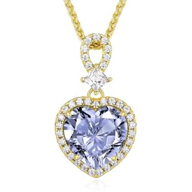 Imagem de KRZ Colar de coração para mulheres, prata esterlina 925 com joias banhadas a ouro para esposa, aniversário, Natal, presente de aniversário para esposa, namorada, mãe, presente de Dia das Mães, Banhado