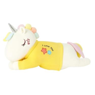 Imagem de Pelúcia Unicórnio de 50cm – Super Macia, Antialérgica e Fofa – Almofada Decorativa Infantil Colorida (AMARELO)