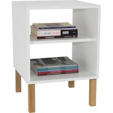 Imagem de EVOLUKIT, Mesa de Cabeceira Cubo 40x56x40 Branco c Prateleira