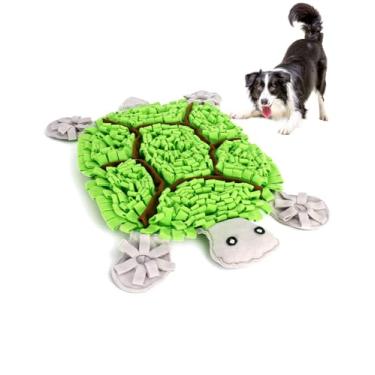 Imagem de Qxsnuvvlg Tapete de Snuffle para cães, design de tartaruga, 71 cm × 58 cm, grande tapete de rapé para cães, tapete de alimentação lenta para cães, brinquedo de quebra-cabeça de enriquecimento de