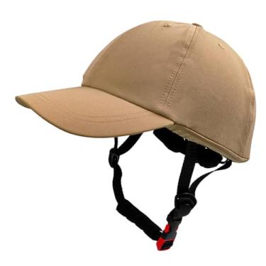 Imagem de UGPLM Capacete de bicicleta, boné de beisebol, chapéu de sol, moda ciclismo, viseira de sol, chapéu para acampamento de verão, deslocamento, atividades ao, Amarelo, L