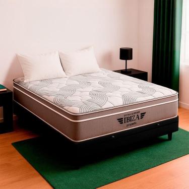 Imagem de Cama Box Baú Casal E Colchão Ibiza Molas Ensacadas V-store Preto