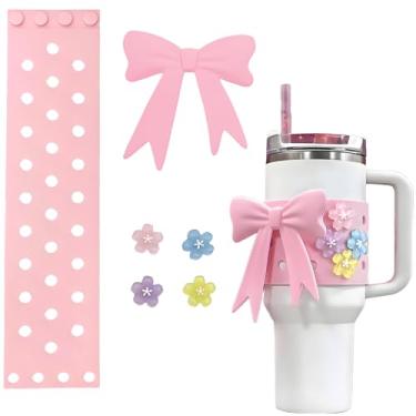Imagem de Acessórios decorativos para garrafa de água esportiva Stanley Cup Tumblers Essentials Cup Strap and Flower Jewelry Conjunto de pingentes para 400 ml, 850 g, 1,134 g