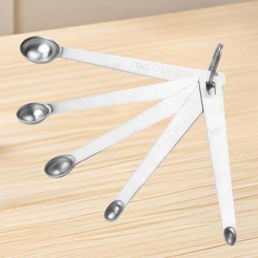 Imagem de Conjunto de colheres de medição de aço inoxidável – Colher de chá de cozinha de precisão e ferramentas de colher de sopa para assar e cozinhar, prata
