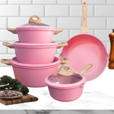 Imagem de Conjunto Panelas Versáteis E Estilosas Cor Rosa Presente Avó