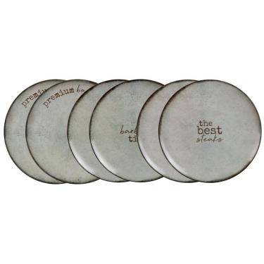 Imagem de Kit Prato Raso Tramontina Churrasco Rustic Em Porcelana 28 Cm 06 Peças