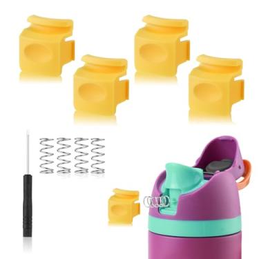 Imagem de 4 peças de botão de substituição compatível com Owala FreeSip 680 g 947 ml, tampa de garrafa de água, interruptor de pressão, tampa superior de vedação, peças de substituição para Owala 19/24/32/1,134