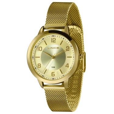 Imagem de Relógio Lince Feminino Ref:Lrg4747l38 C2kx Casual Mesh Dourado